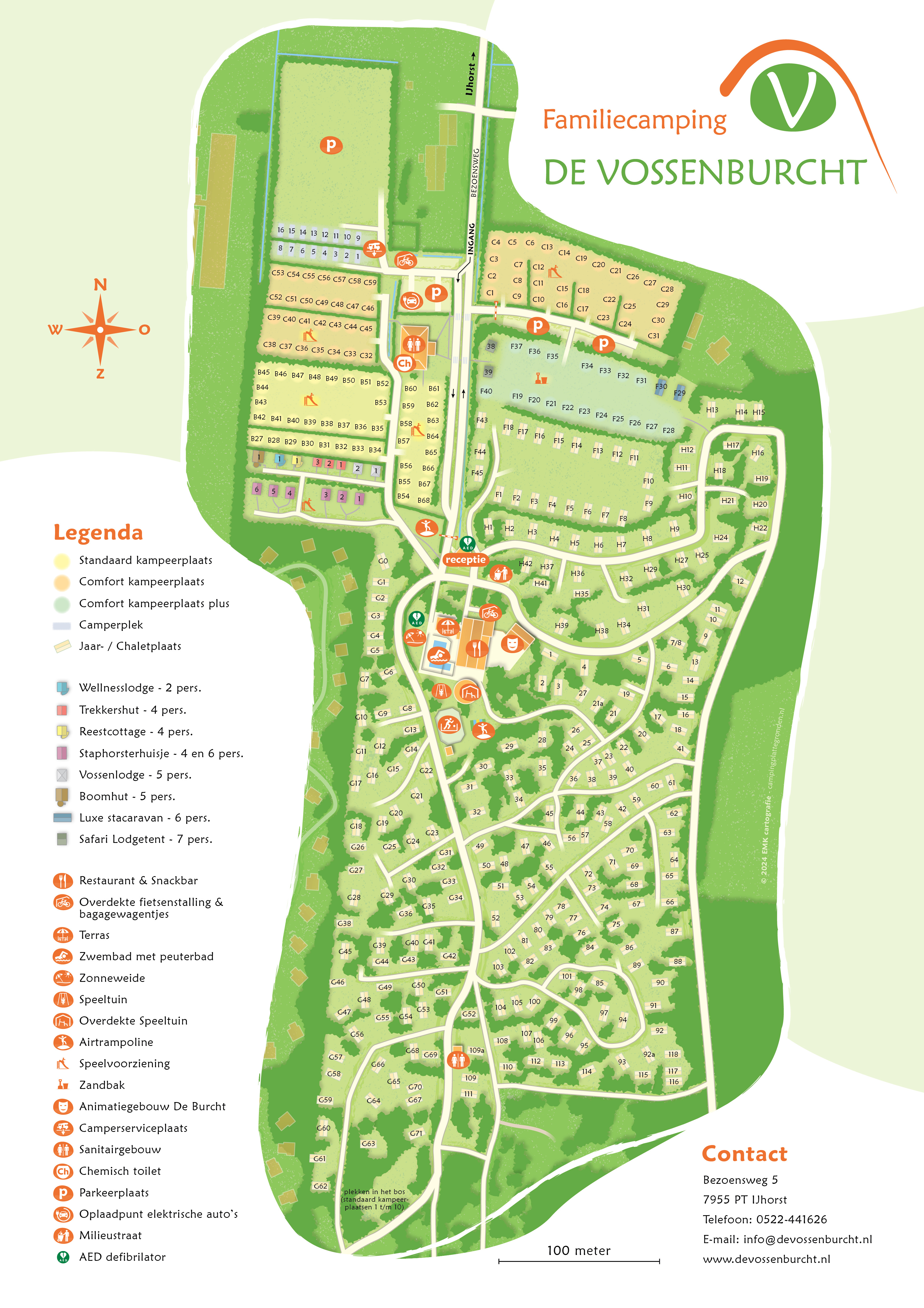 Plattegrond Camping De Vossenburcht 3e